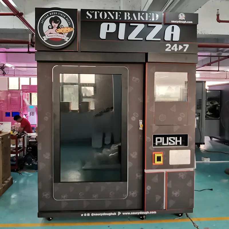 Touchscreen Automatic Pizza Vending Machine 1 Touchscreen Automatic Pizza Vending Machine front view Europe
