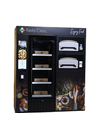 Sunrose pizza vending machine 55-inch screen close-up