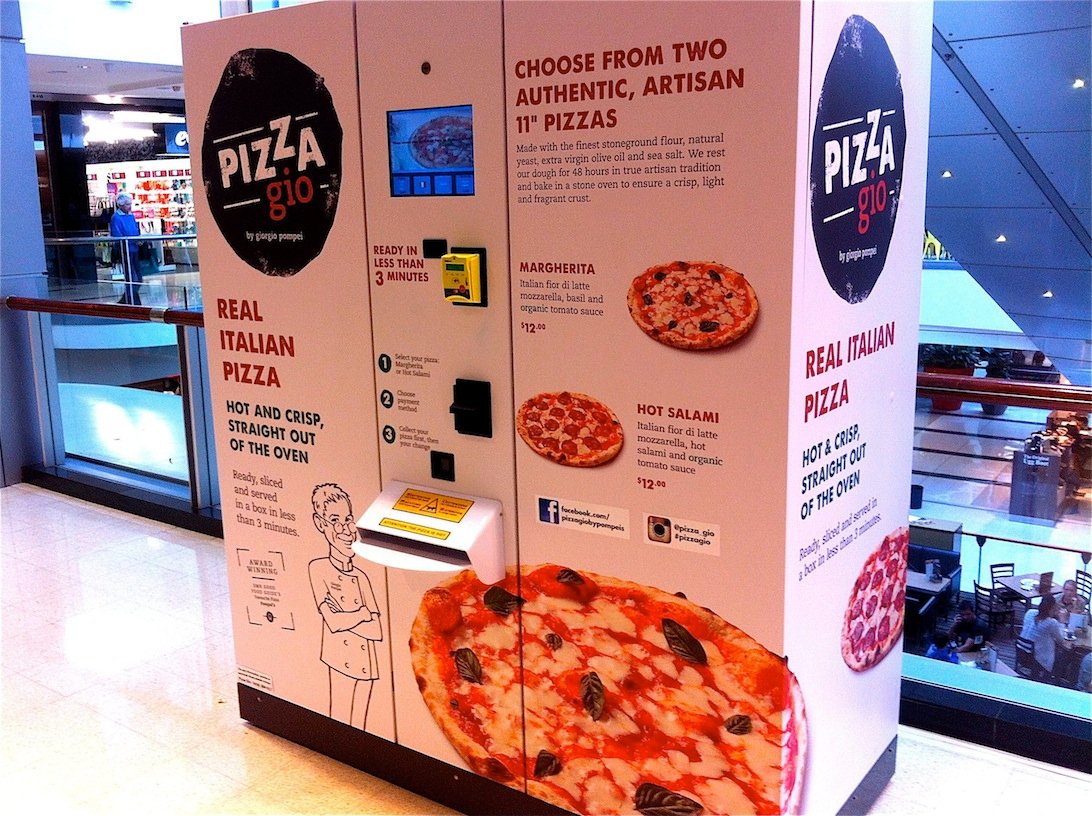 Pizza vending machine installation in Italy at train station