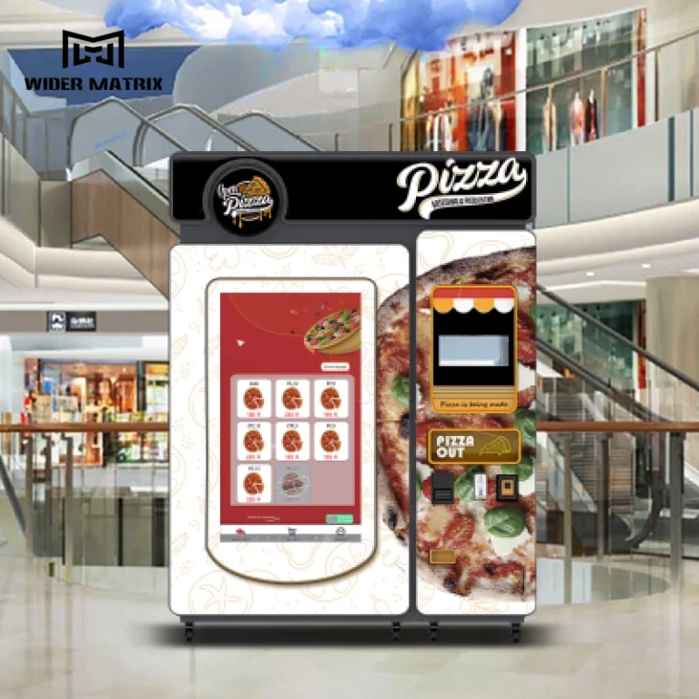 Wider Matrix WM660 frozen pizza vending machine dispensing view